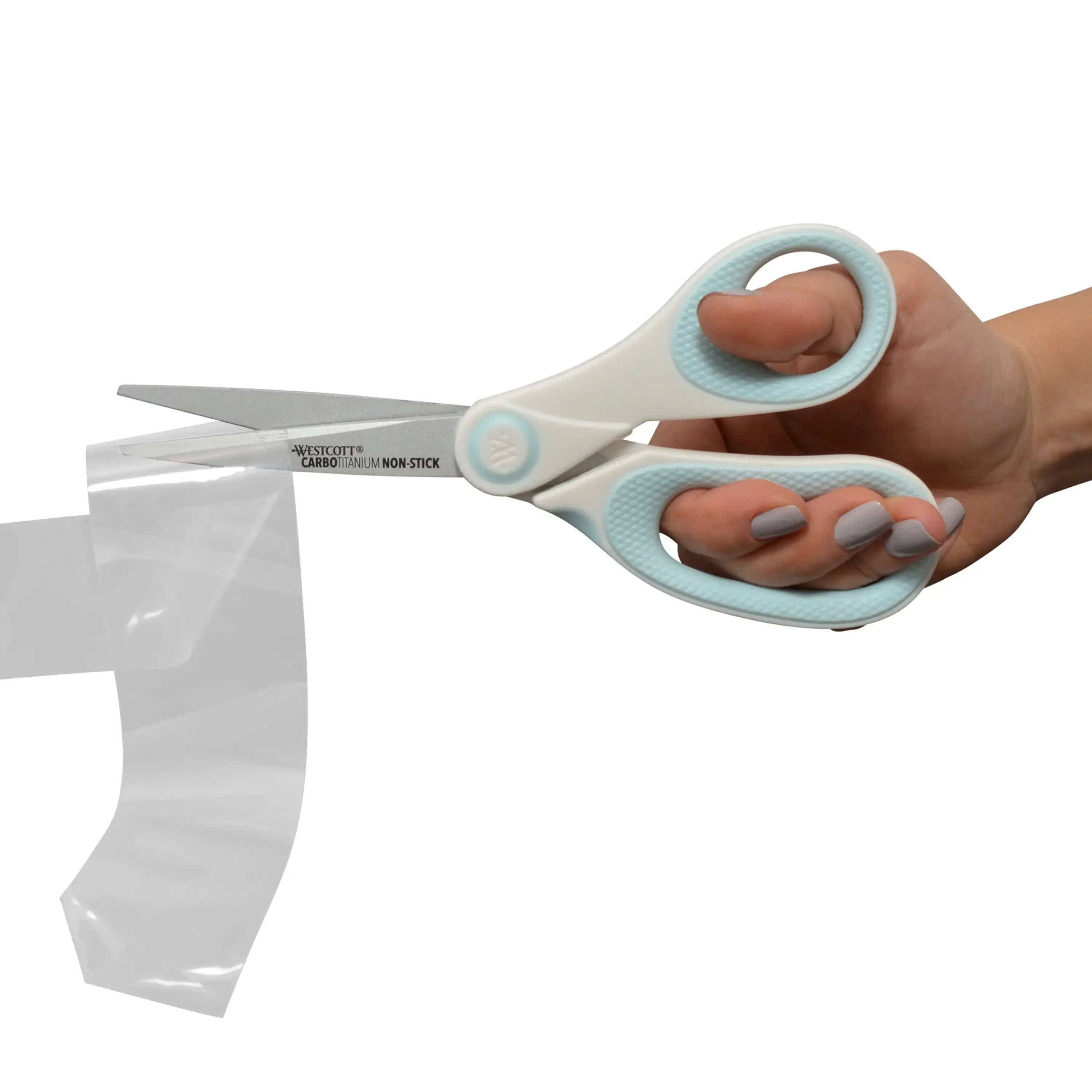 كربو تيتانيوم، مقص غير لاصق، 8 بوصة، للحرف اليدوية، أبيض/أزرق، عدد واحد