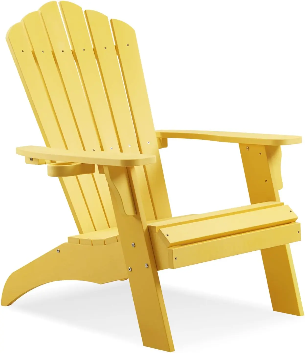 

Adirondack Chair, Oversized Poly Lumber Fire Pit Chair With Cup Holder, 350Lbs Support Patio Chairs For Garden, Weather