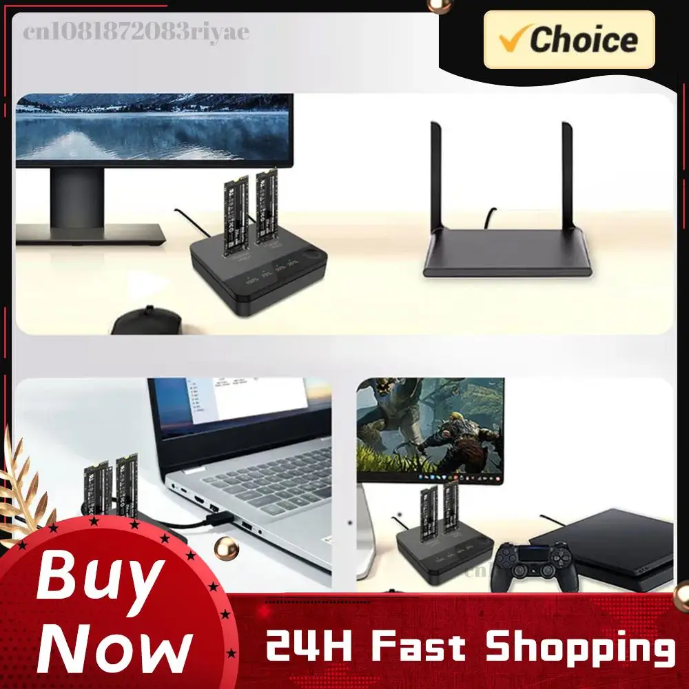 

Док-станция-клонер для M.2 SATA/NVMe с двумя отсеками, функцией автономного копирования и передачи данных, с LED-индикатором