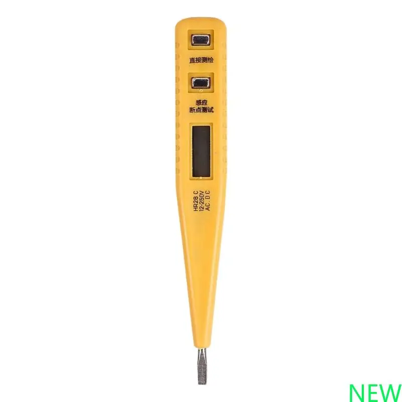 شاشة اختبار القلم الجهد الكهربائي شاشة LCD 12-250 فولت القياس ABS