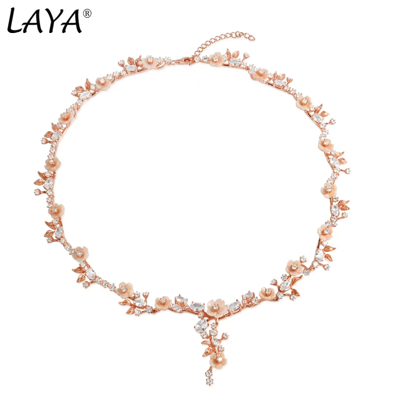 

Laya 925 Sterling Silver Summer Hot Style Luxury Jewelry High Quality Zircon Natural Shell Flower Necklace For Women 2022 Trend