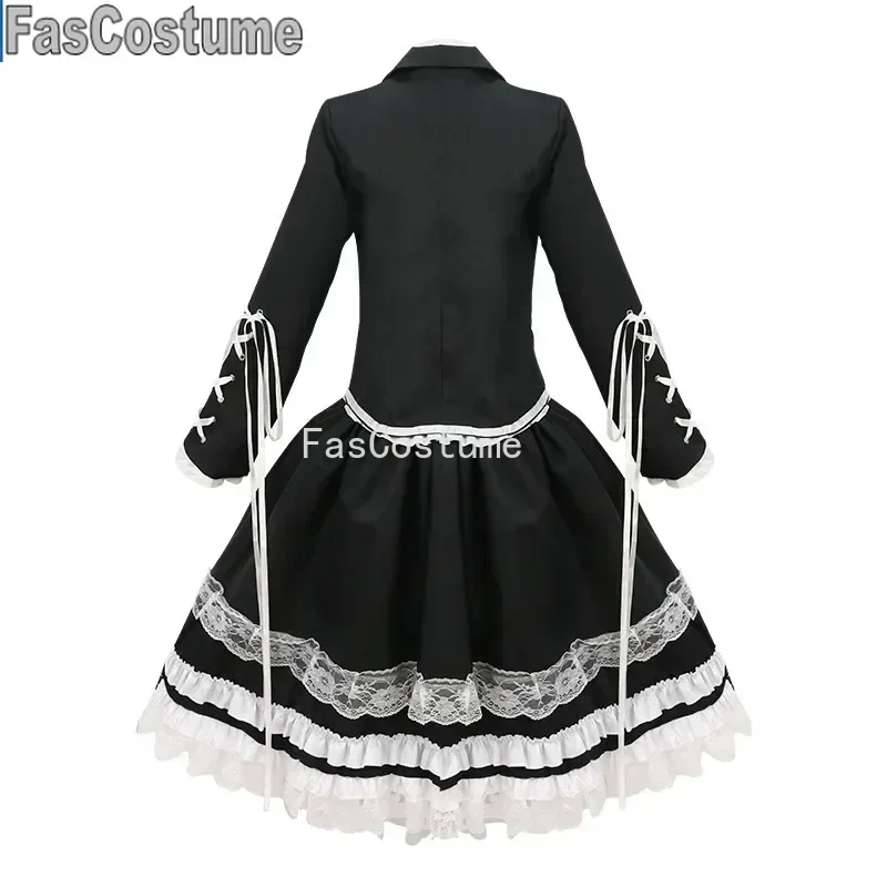 Dangaronpa سيليستيا Ludenberg تأثيري Dangaronpa زي مدرسي المرأة هالوين مجموعة كاملة القوطية لوليتا زي حفلة #5