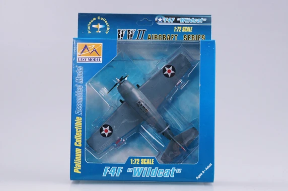 Easymodelホワイト仕上げミリタリー静的プラスチックモデル、1:72 F4F-3ワイルドキャットusn VF-3リワードボタン、コレクションまたはギフト、37246