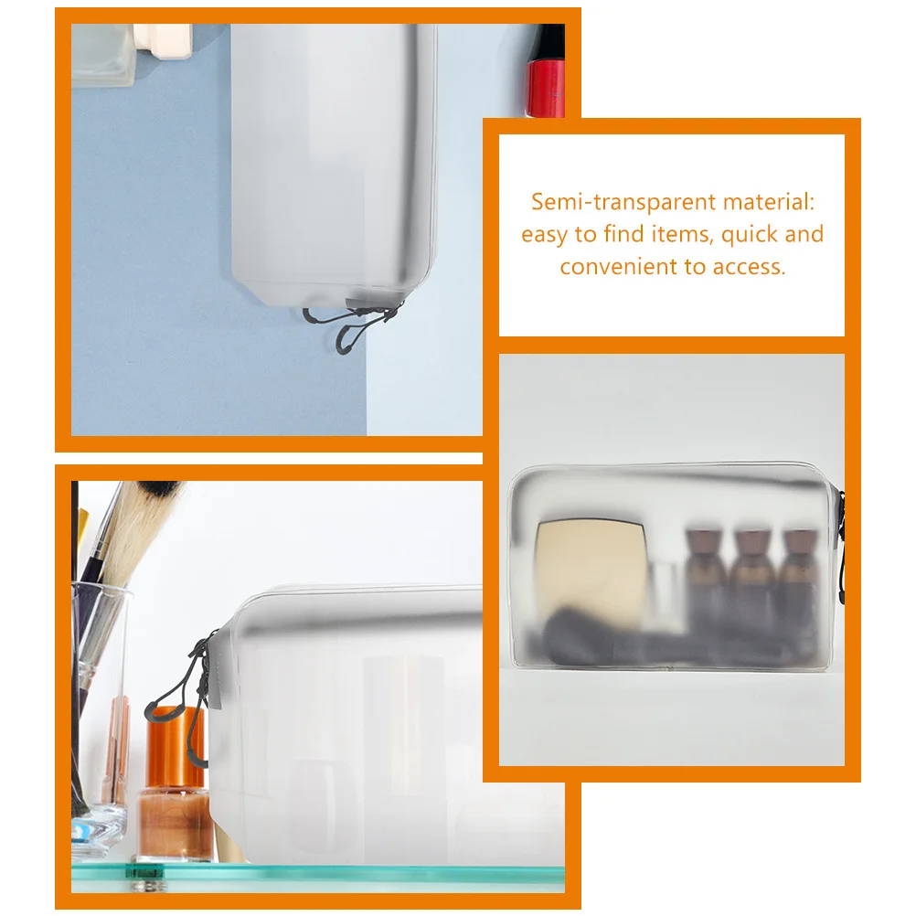 2 قطعة حقيبة مستحضرات تجميل سعة كبيرة حقائب سفر محمولة شبه شفافة سستة منظم تخزين حقائب أدوات الزينة للنساء