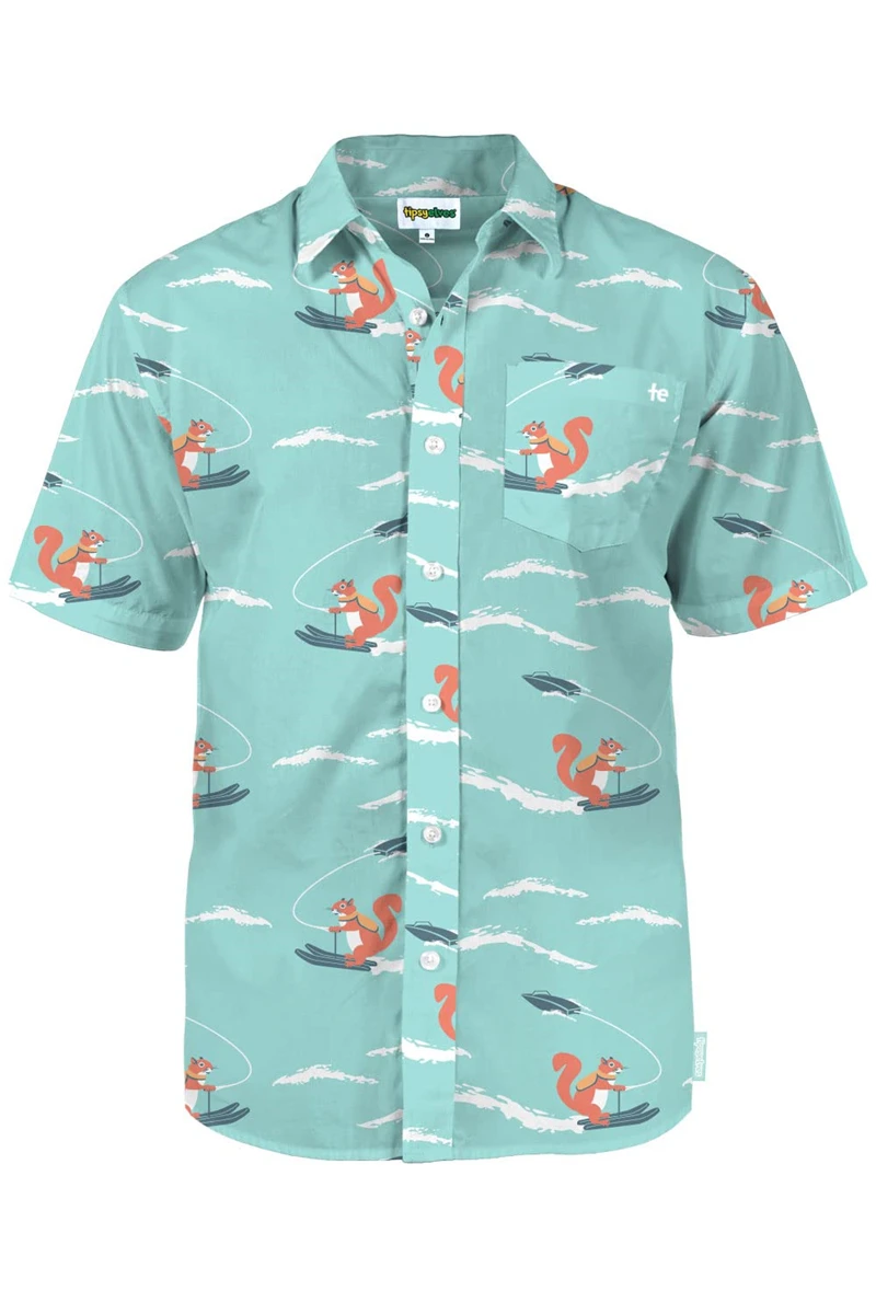 

Summer Hot Sale Hawaiian Shirt For Men 3d Funny Surfing Leaf Printed Men's Beach Shirts Oversized Cool Blouse Clothes Streetwear