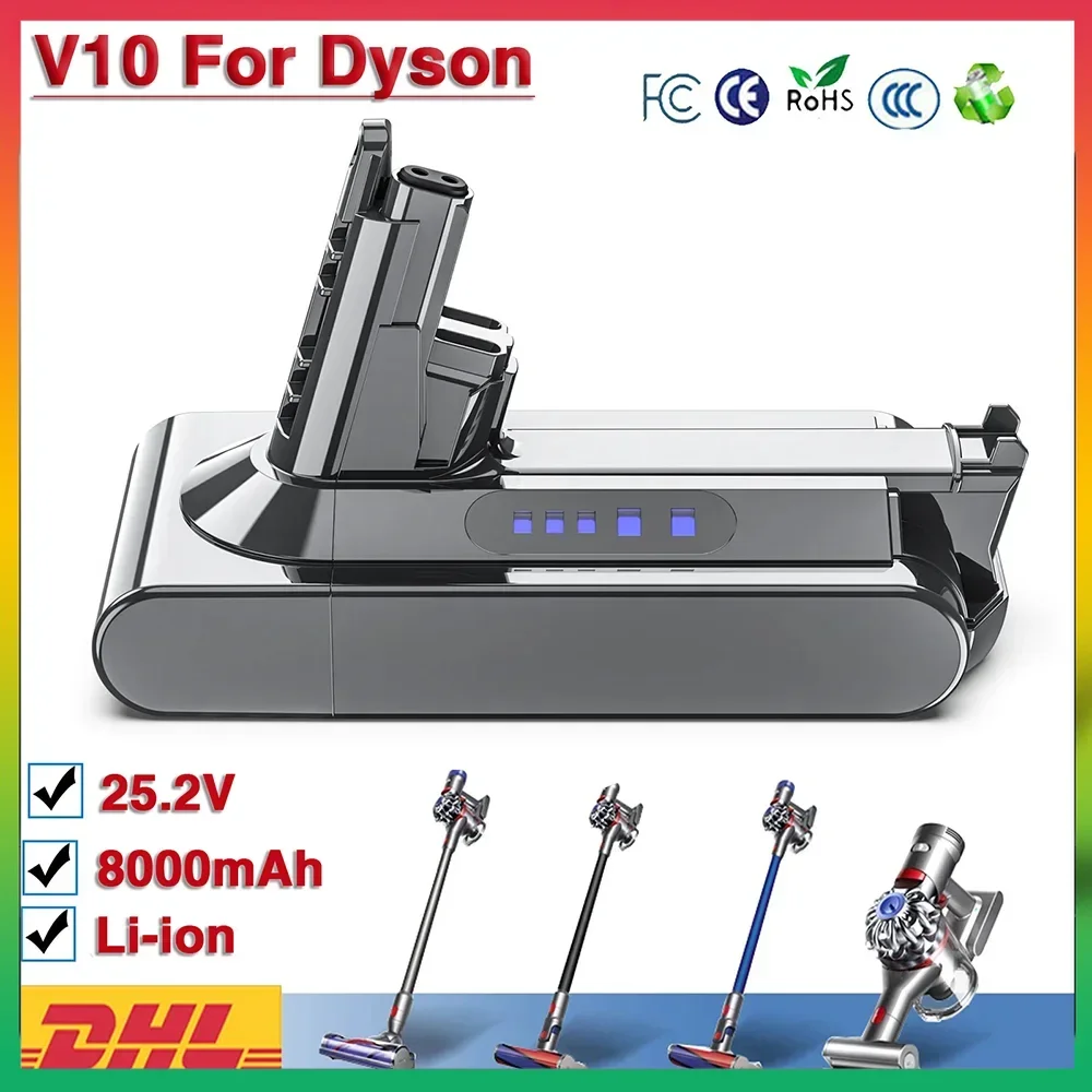 

21.6V Rechargeable Battery for Dyson V6 V7 V8 V10 Series SV12 DC62 SV1 6000mAh Battery for Dyson Vacuum Cleaner Spare Batteries