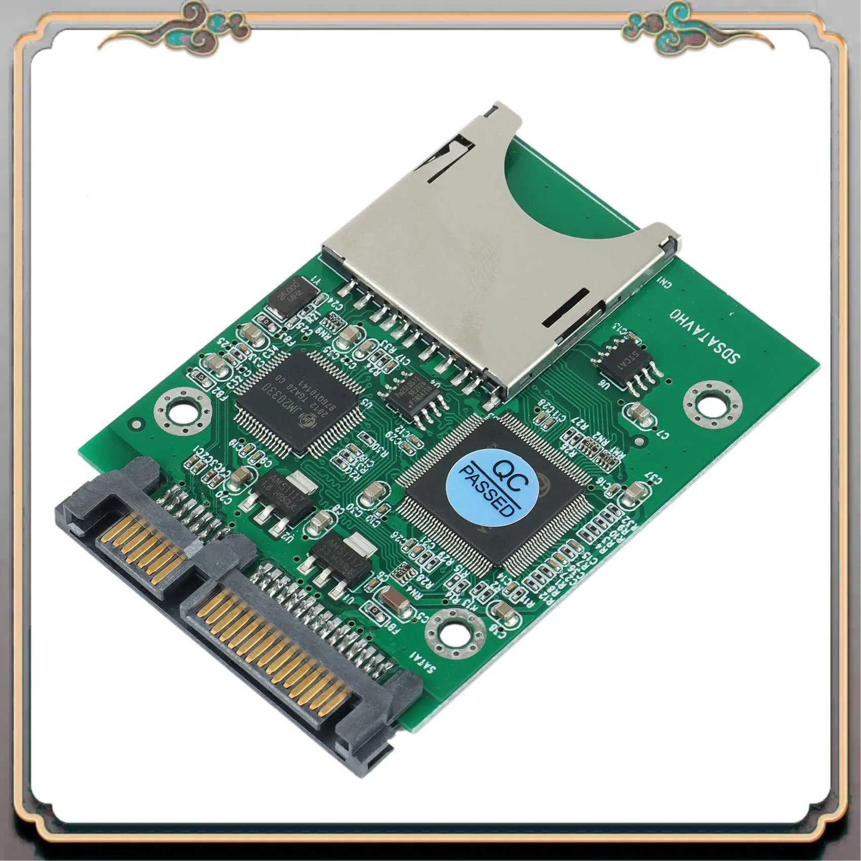 Durable SD SDHC Secure Digital MMC Memory Card To 7+15P SATA Serial ATA Converter Adapter Easy Installation No Driver Required