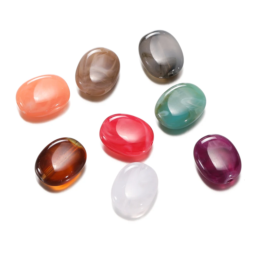 

10pcs/lot Solid Oval Cylindrical Acrylic Beads Oblate For Jewelry Making Loose Spacer Beads DIY Bracelet Necklace Accessory
