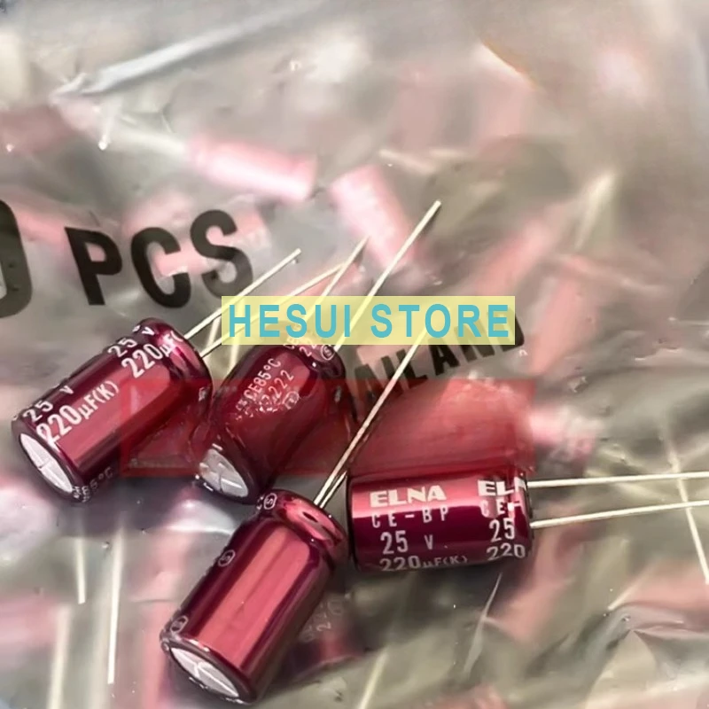 5Pcs 220UF 25V purple red robe 25V220UF 10X16 RBD BP stepless audio capacitor