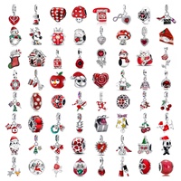 2025 925 silver Red Christmas series Charm Apple snowman reindeerBead Fit Original Bracelet Ladies Exquisite Accessories Jewelry
