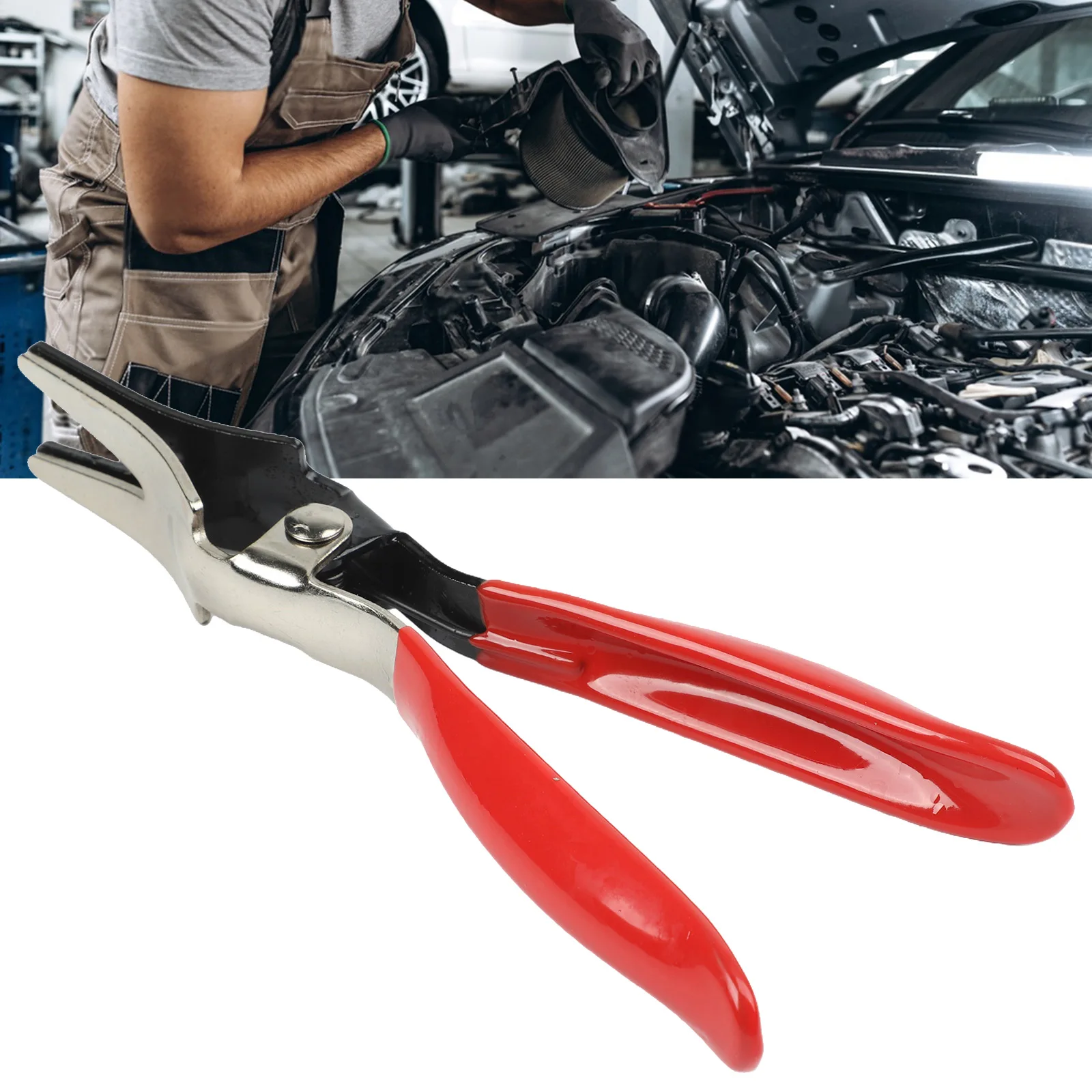 Separator Pliers with Angled Pipe Tool for Vacuum Hose Line Removal in Auto Fuel and Water Systems Provides Secure Grip Control