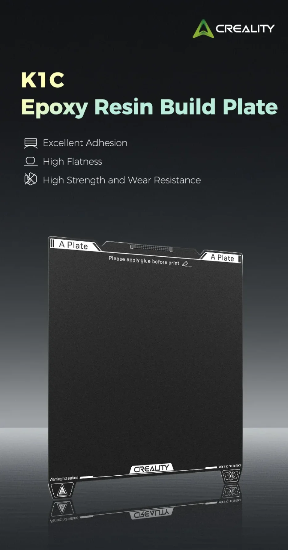 Creality Offizielle K1C/K1 SE Bauplatte, 235 x 235 mm Epoxidharzoberfläche, magnetische flexible Federbettplatte aus Stahl für K1C, K1 SE – Detail 1