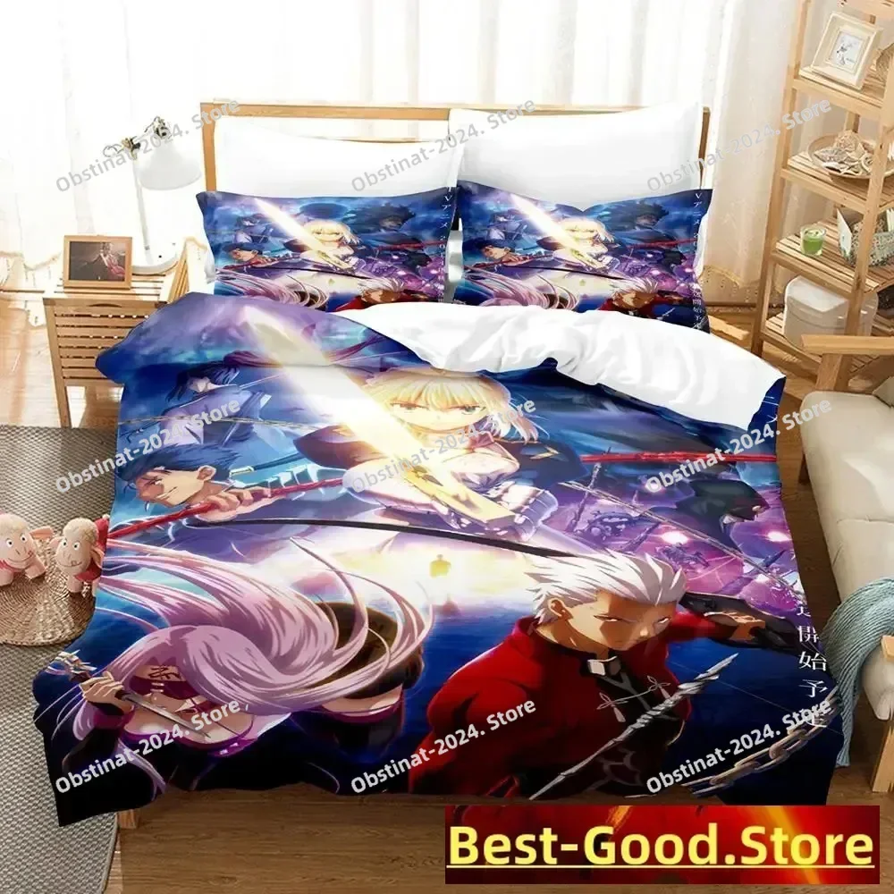 

2025 Kara no Kyoukai Bedding Set Cartoon Anime three-piece set Adult Kid Bedroom Duvetcover Sets 3D Kawaii letto matrimoniale