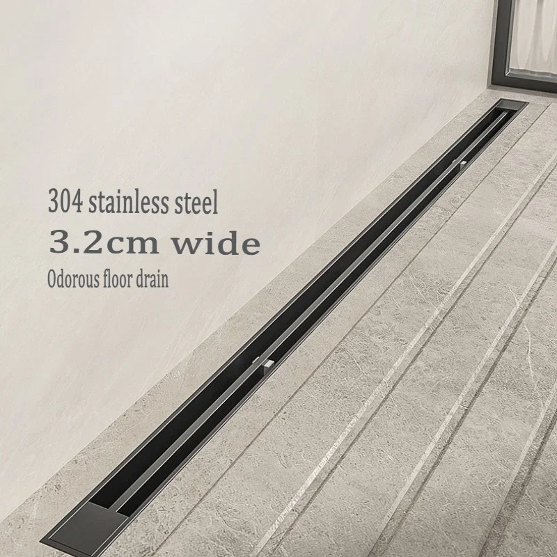 shower floor drain,gun ash 304 stainless steel extremely narrow linear floor drain,long large displacement deodorant floor drain