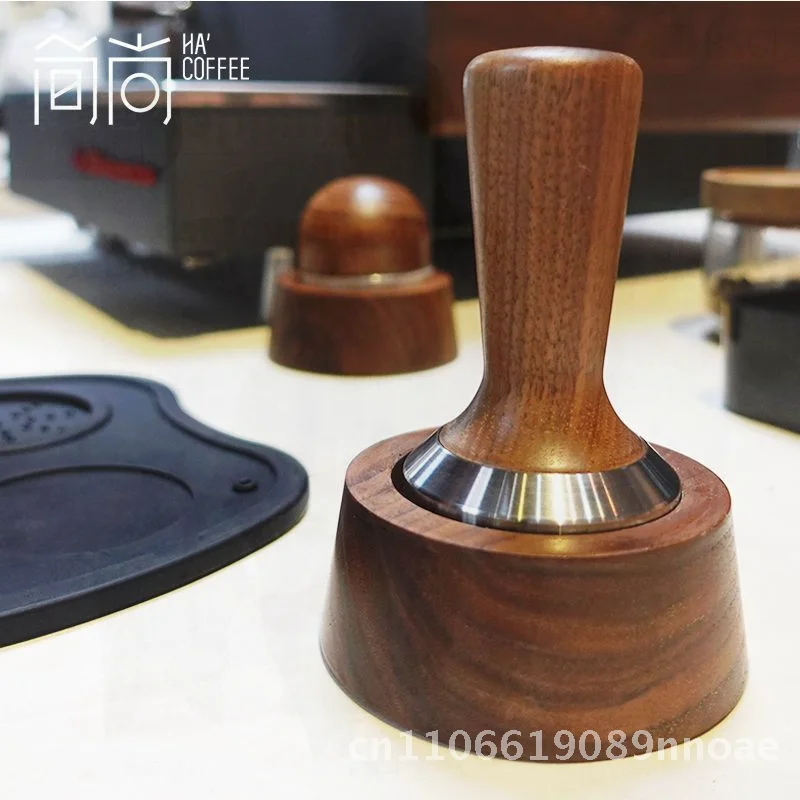 

Solid Wood Coffee Press Set Walnut Hammer And Base Premium Quality Wooden Coffee Tamper for Office Home Restaurant Cafe