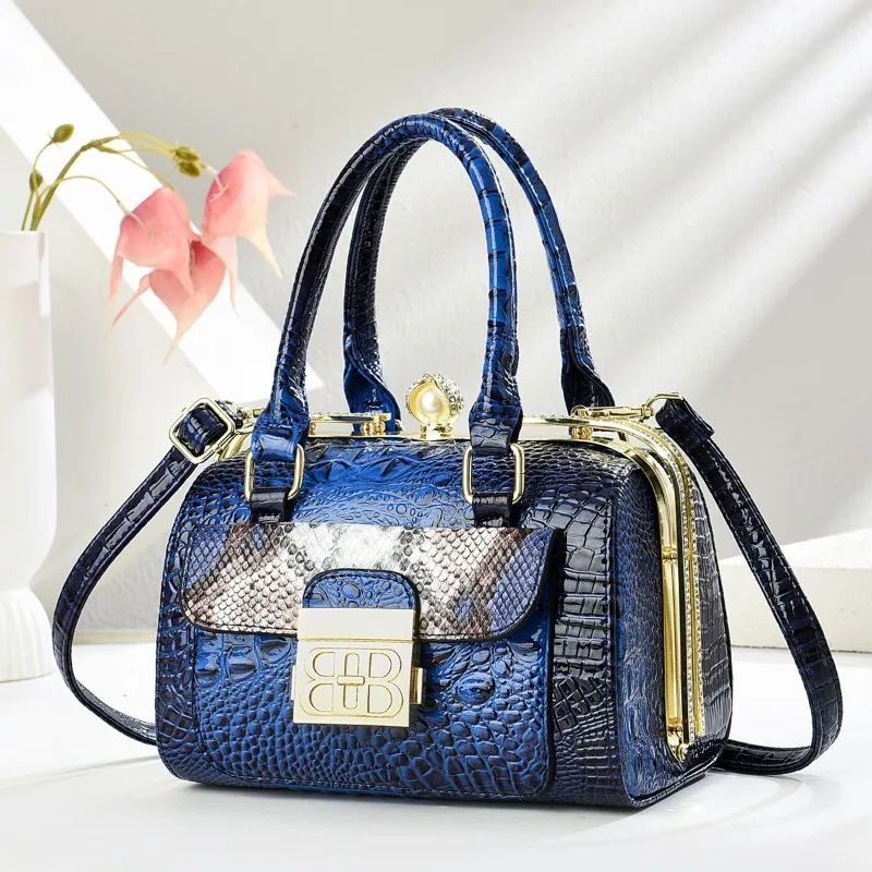 

Luxury Women Handbags Metal Diamond-encrusted Frame Buckle High-end Single Shoulder Messenger Bag Women's Boston Pillow Bag