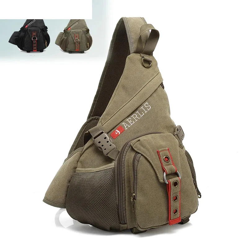 Chest Bag for Teenager Boys Men&Female Canvas Messenger Bags Shoulder Sling Backpack Trave Casual Crossbody Bag for Short Trip