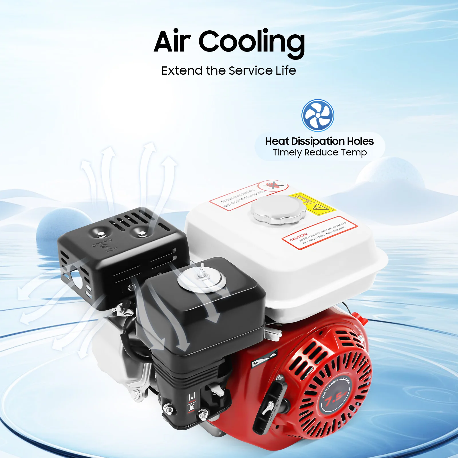 محرك غاز 212cc 7.5HP 4-السكتة الدماغية 3600 دورة في الدقيقة 20 مم ضاغط كارت بعمود الذهاب