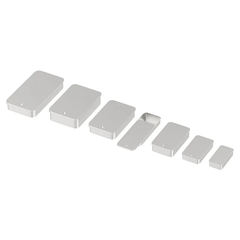 5PCS Rechteckige Frosted Push-Pull Kaugummi Taste Lagerung Metall Box Mini Pille Schiebe Abdeckung Zinn Box Schmuck kosmetik Fall