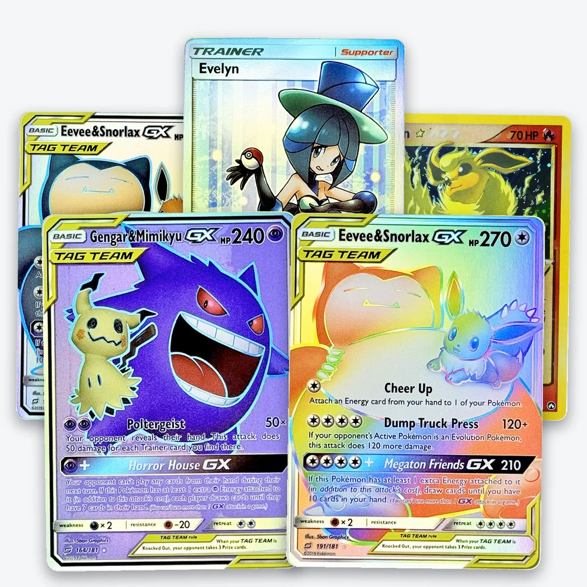 PKM Proxy EN EX-era Eevee and Snorlax/Evelyn/Flareon Rare Card Collection, Holo and Non-Holo, PTCG Gifts Toys