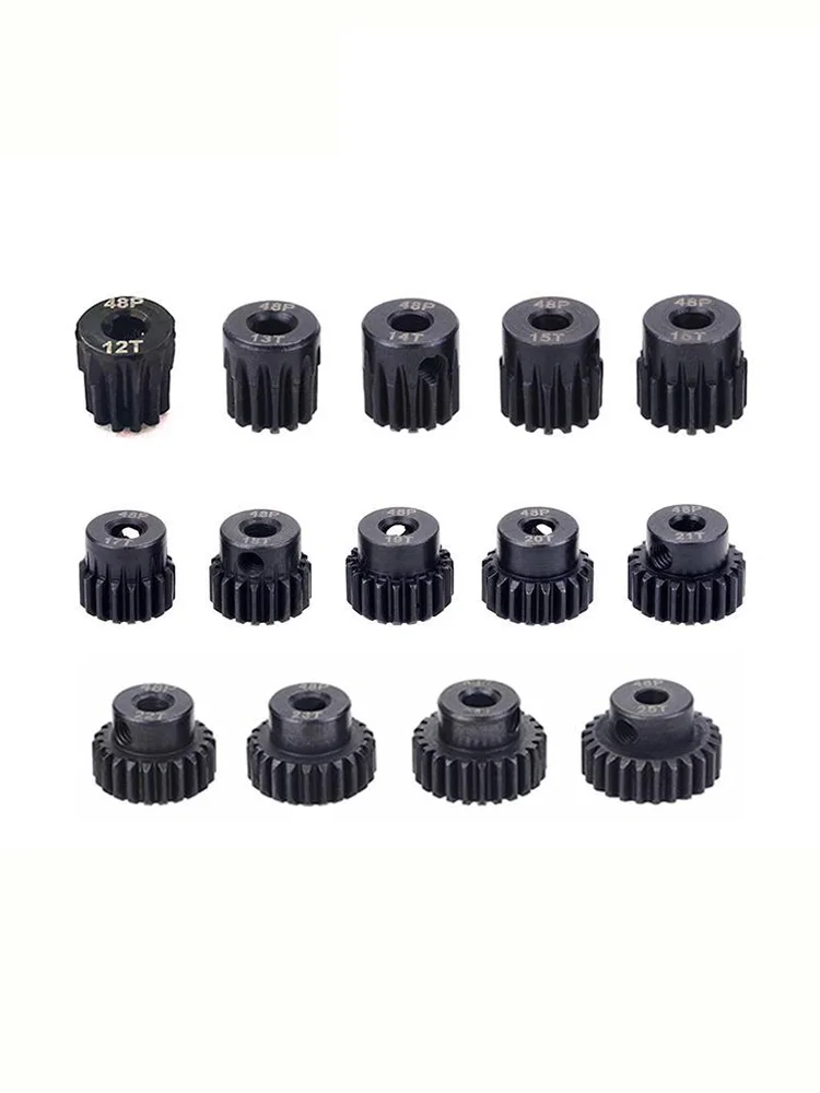 48dp 3,175mm 12t 13t 14t 15t 16t 17t 18t 19t 20t 22t 24t 25t schwarzes Stahl metall ritzel motor getriebe für 1/10 rc Modell auto motor
