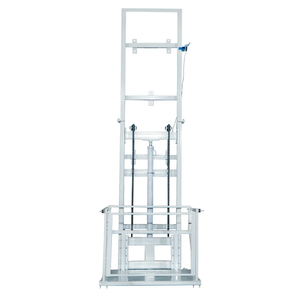 Small electric hydraulic lift cargo elevator rail type simple hoist