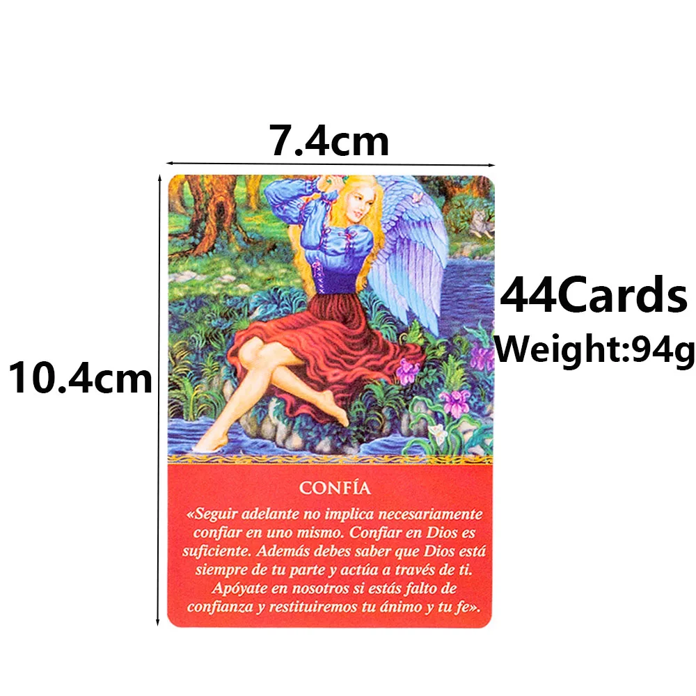 Tägliche Anleitung von Your Angels Oracle 44-Karten-Deck 10,4 * 7,4 cm Spanische Version Fate Divination Tarot-Brettspiel – Detail 1
