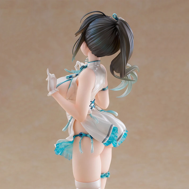 Original WAVE Dream Tech fille avec queue de cheval Cheongsam PVC 29CM figurine d'anime modèle à collectionner poupées Statuette ornement cadeaux