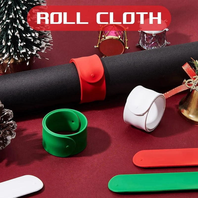 Holiday White Red And Green Flip Wraps Silicone Covered Metal Strips Flip Paper Roll Holder Stand Bracket