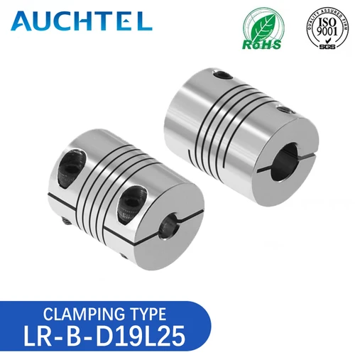 Imagen 1 del producto LR-B-D19L25 Tipo de sujeción Acoplador de eje de bobinado elástico de aluminio Conector de motor paso 4/5/6/7/8 mm Acoplamiento CNC flexible personalizado