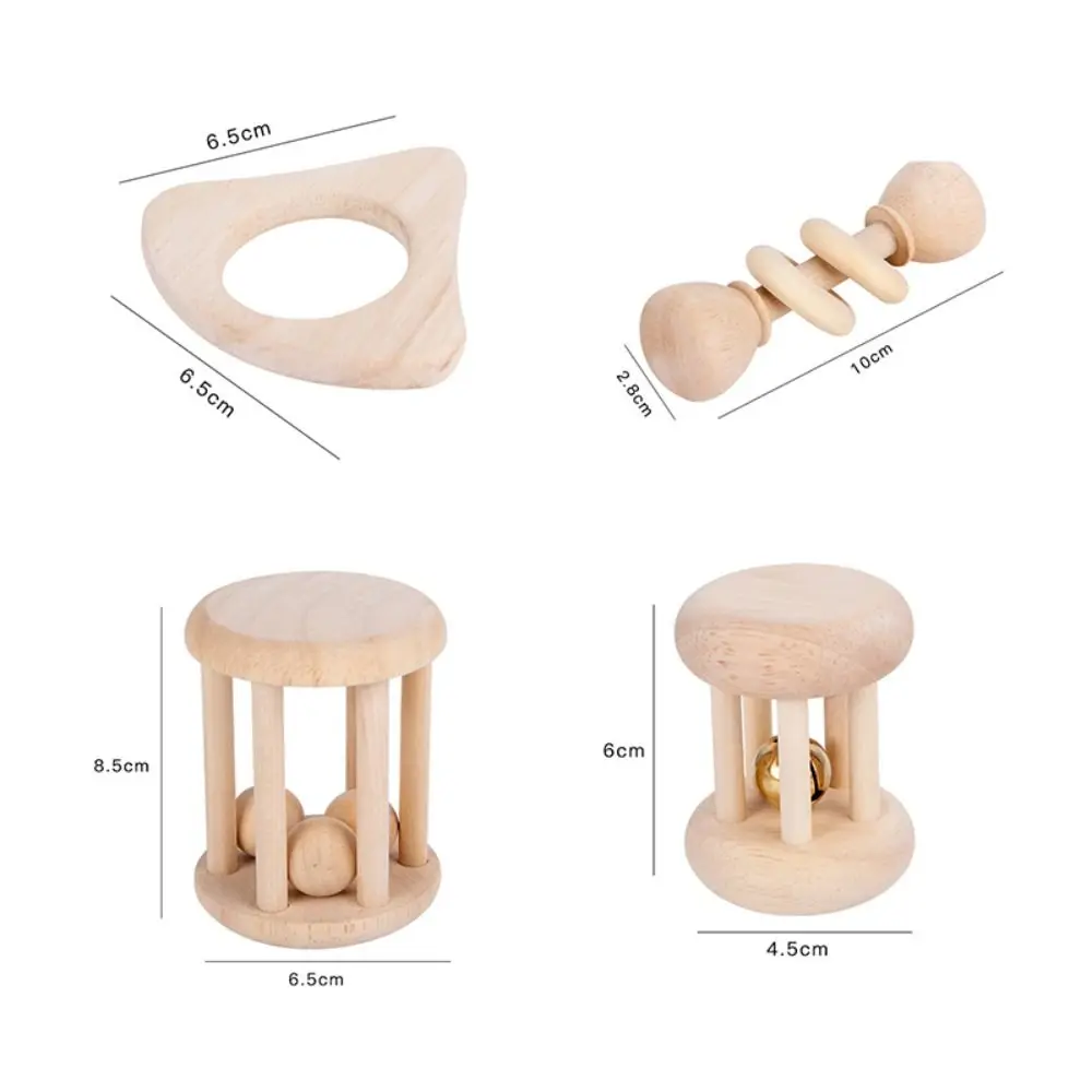 Sonajero de madera para bebé, anillos de arcoíris, juguete educativo Montessori Musical, sonajero, juguete colorido para Aprendizaje Temprano