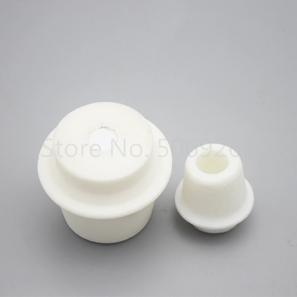 5pcs Laboratory Filter bottle stopper Silicone Bung With Hole Stoppers Airlock Bubbler Triangular flask plug stopper