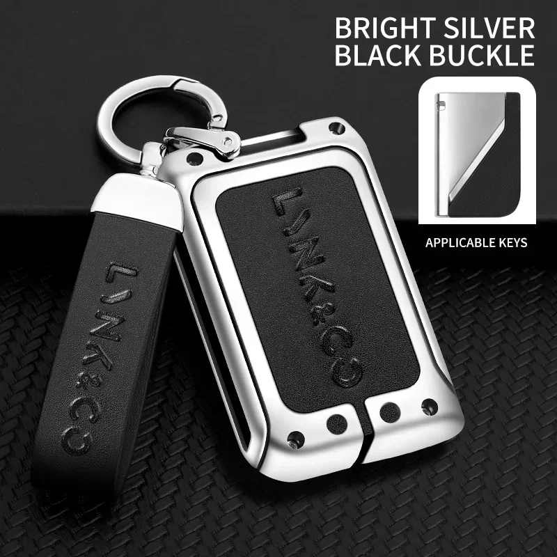 Metal leather car key case protector full cover Shell holder for Lynk & Co 05 01 02 03 06 remote keychain auto styling accessori