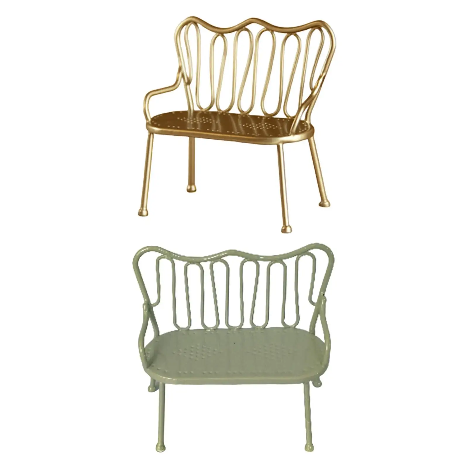 

Dollhouse Double Miniature Chair BJD Dollhouse Furniture Kids Toy ,