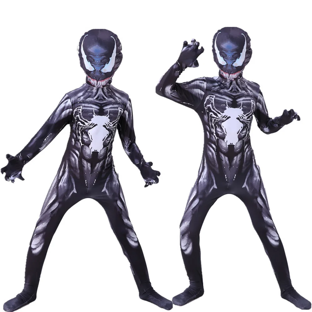 Venom 2 Traje de Cosplay do Homem-Aranha Vermelho, macacão Spandex, trajes Zentai, calças justas estilo 3D, macacão herói, novo