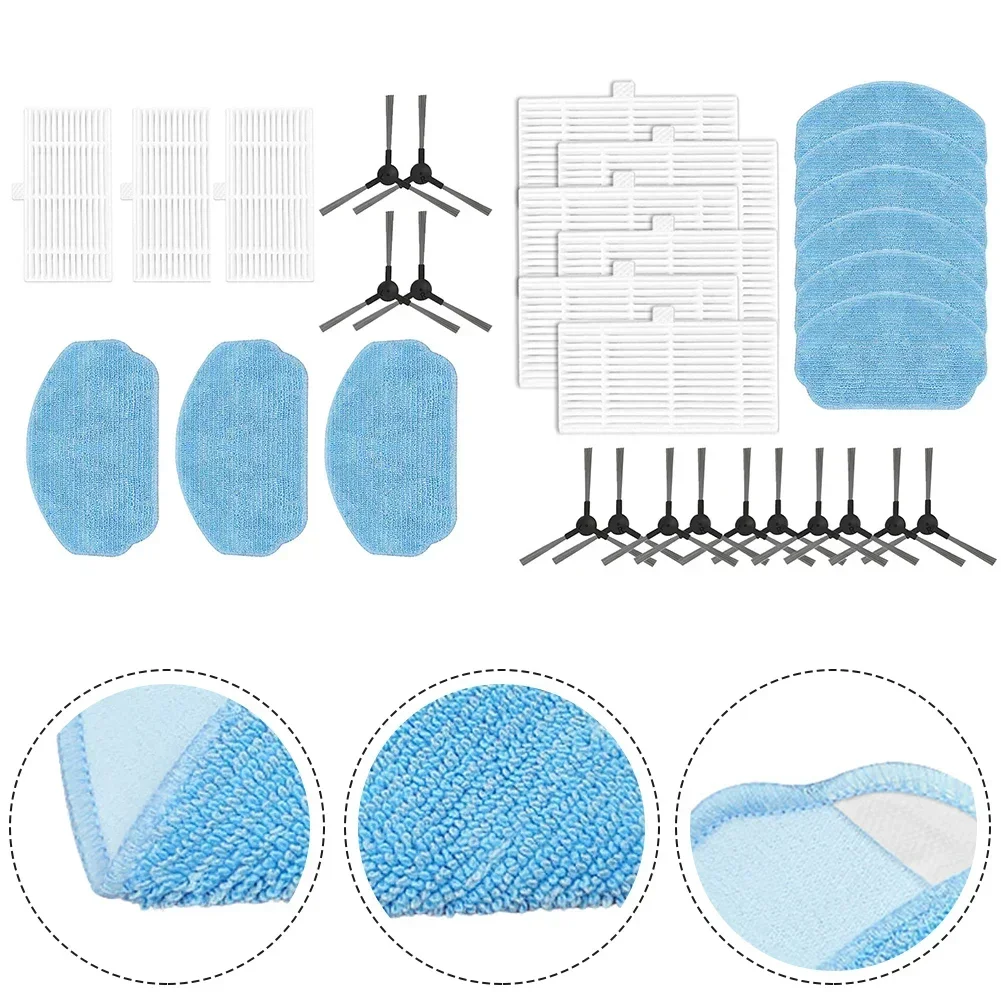 Side Brush Filter Mop Cloth Kit For Cecotec For Conga 999 X Treme Robot Vacuum Cleaner Edge Corner Cleaning Home Floor Cleaning