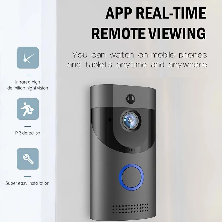 Tuya App intelligent wireless wifi visual doorbell supports real-time remote viewing, high-definition night vision