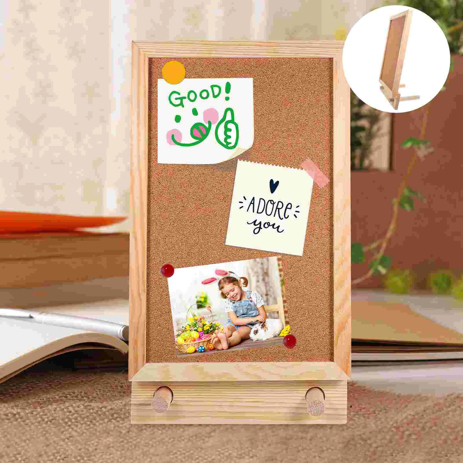 Desktop Cork Board 20x30cm Vertical Elegant Writing Display Photo Office Classroom Notice Memo Bulletin Reminder