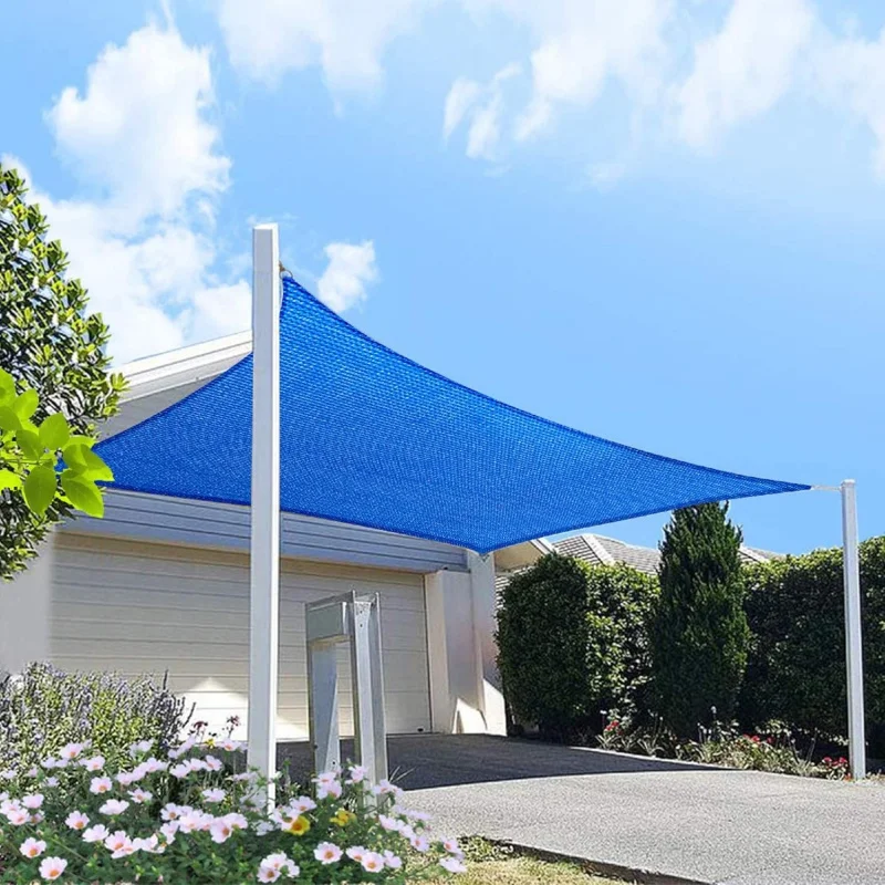

20'×22' Blue Rectangle Shade Sail Canopy, Heavy Duty Commercial Grade, 95% Block Awning Patio Backyard Outdoor Garden