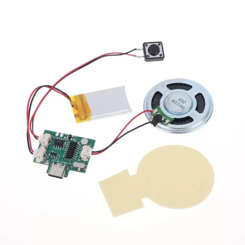 USB Download MP3 Voice Recording Sound Module Speaker Kit One-click Recording Module For DIY Craft Toy Music Box Art Accessory