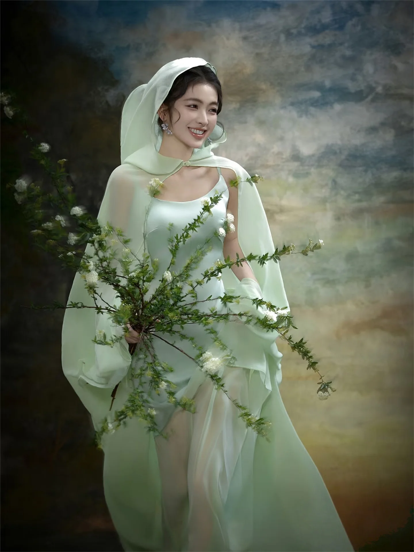 

Ele een Chinese Sle Dr Art Photo Photoaphy Costume Cold Tone Spring New Arrival Women's Ethnic Stage Costume