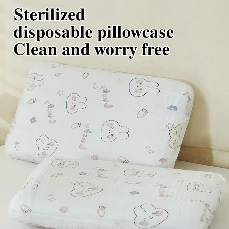 2Pcs Disposable Pillow Case Thicker Soft Summer Portable Travelling Household Hotel Antibacterial Anti-Mite Breathable Cozy