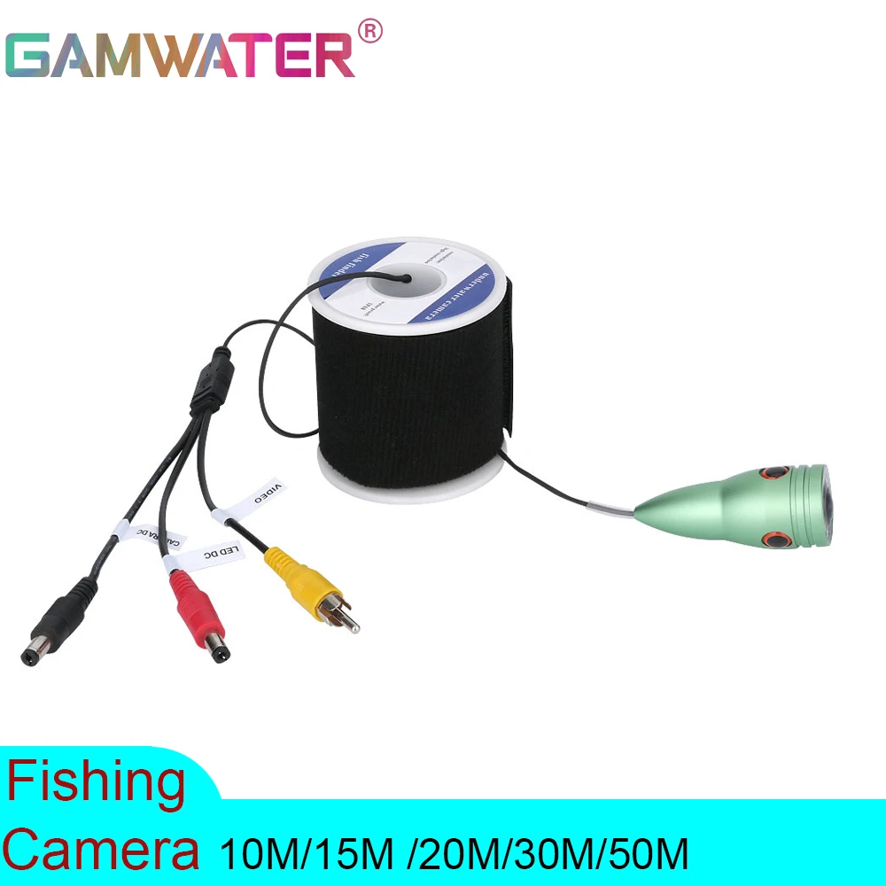 GAMWATER Камера для поиска рыбы 1000tvl Кабель для подводной рыбалки 20 м 30 м 50 м + камера с 6 шт. 1 Вт светодиодная белая лампа для рыбалки
