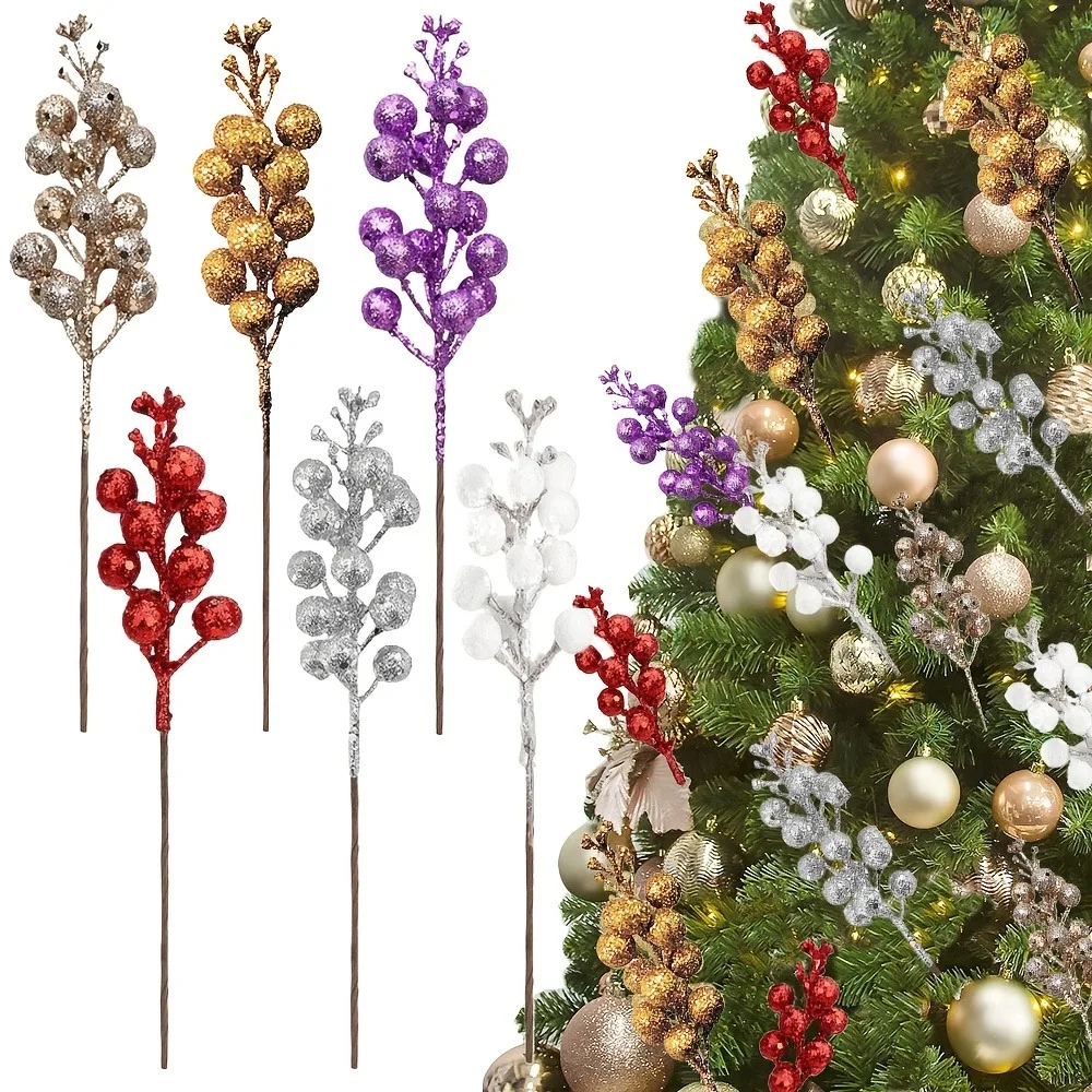 

10Pcs Christmas Decoration Artificial Berry Bouquet Xmas Tree Ornaments for Home Decor New Year 2026 Party Supplies Accessoriees