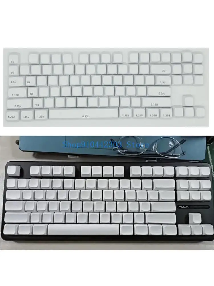 652F XDA Profile Blank Keycaps Minimalist White PBT Materials for Mechanical Keyboards Enthusiasts