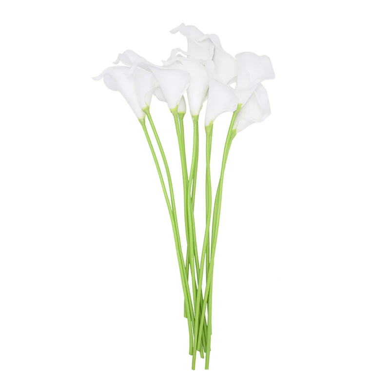 5/10pcs weiße Calla Lilie künstliche Blumen echte Berührung Hochzeits strauß Braut dekoration Party Wohnkultur Pu gefälschte Blumen – Detail 11