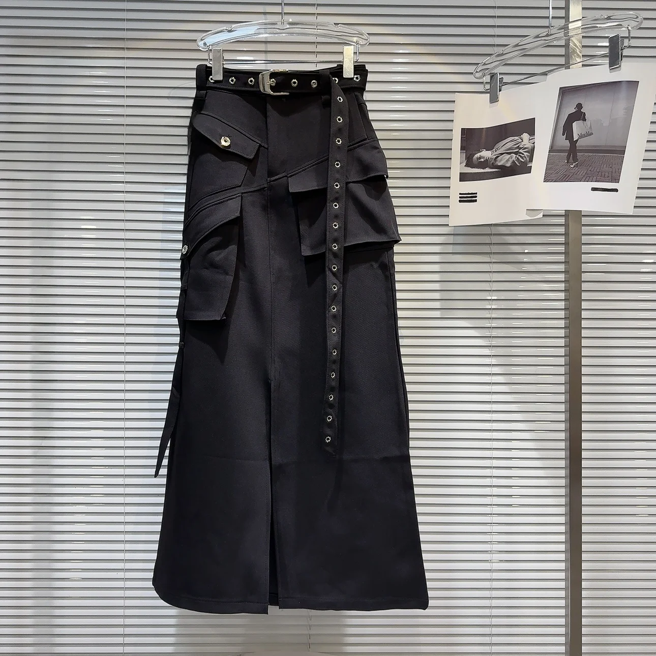 

Модная юбка трапециевидной формы средней длины с нерегулярным поясом для женщин, осень 2021, популярная повседневная одежда для девочек от китайского бренда