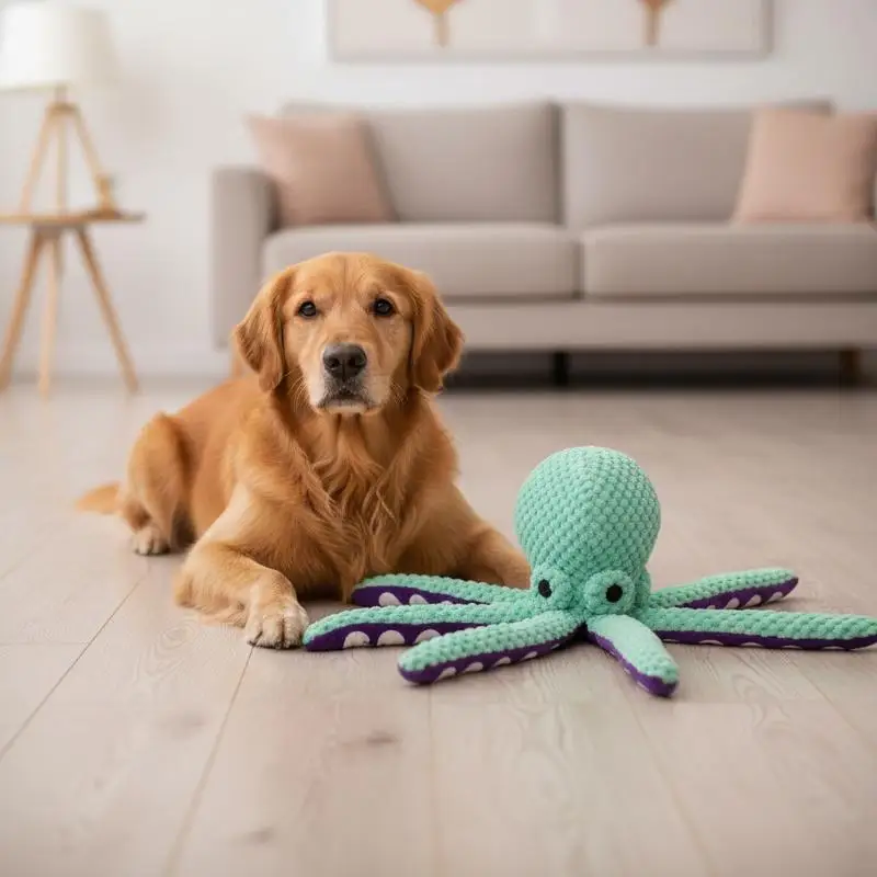Unzerstörbares Hundespielzeug in Oktopusform für aggressive Kauer, quietschendes, interaktives Spielzeug zur Angstlinderung für alle Hunde, Haustierzubehör
