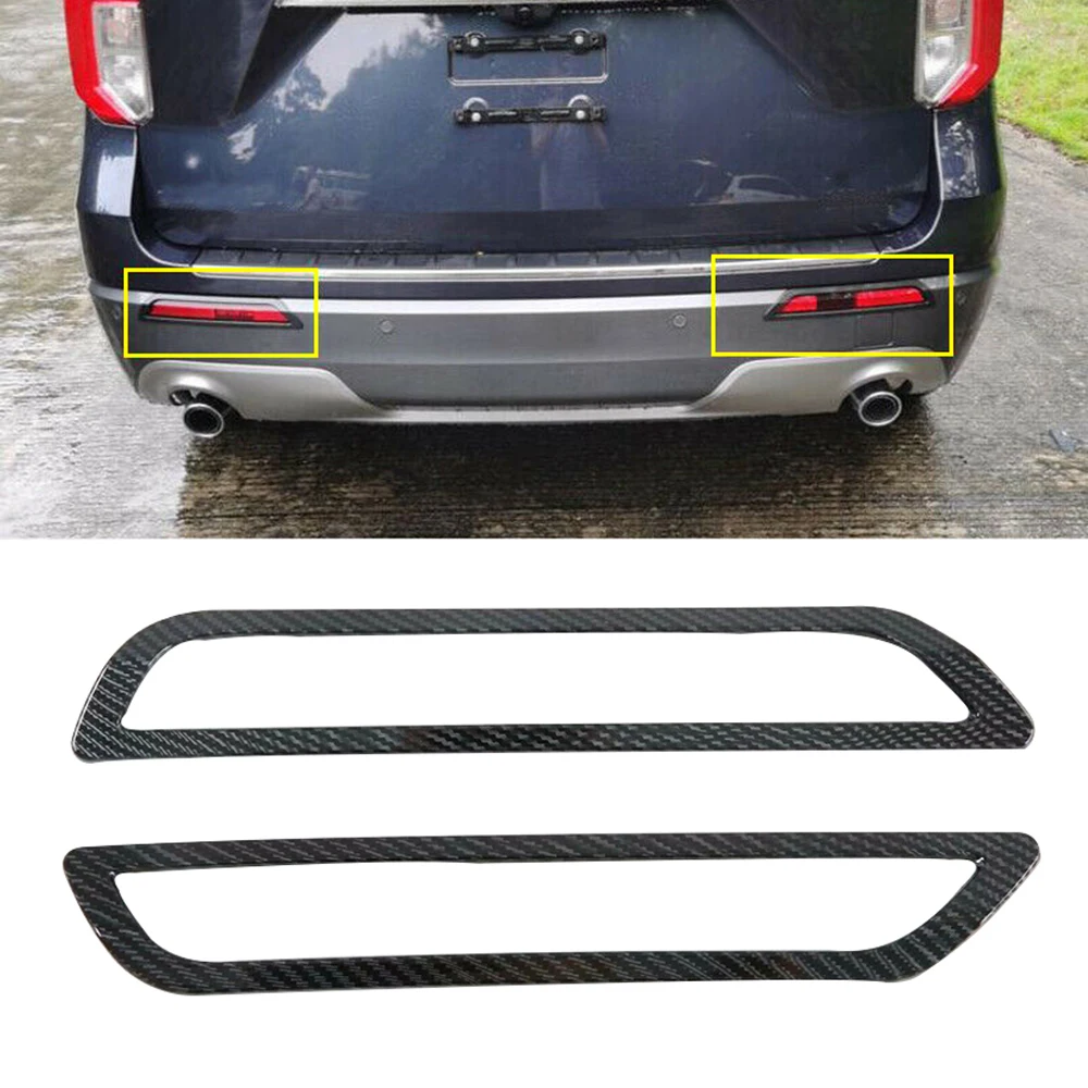 

2pcs Rear Tail Fog Light Lamp Cover Trims For Ford Explorer 2020-2021 Fog light Lamp Shade Frame Accessories