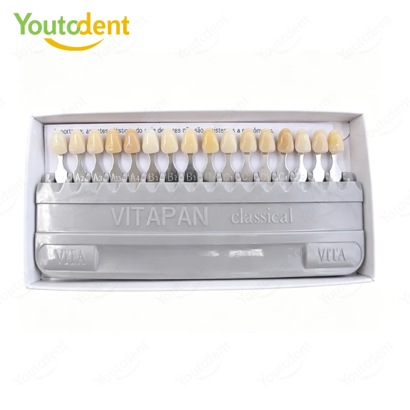 Dental VITA 16 Color Teeth Shade Guide Classical A1-D4 Tooth Color Matching Shade Guide for Dentist Clinic Teeth Whitening Use